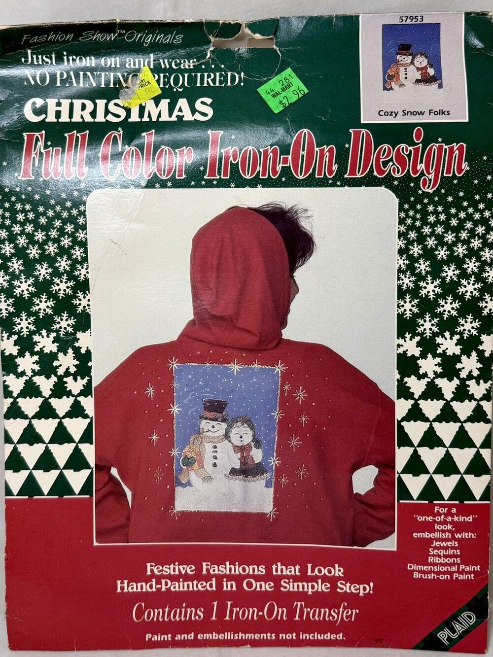 Plaid Fashion Show Originals Christmas Full Color Iron-On Design Cozy Snow Folks